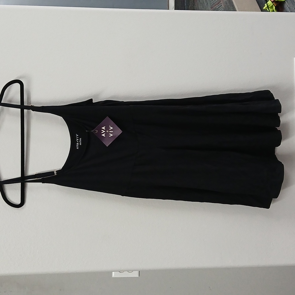 AVA & VIV Black Midi DRESS Nwt SZ 1x